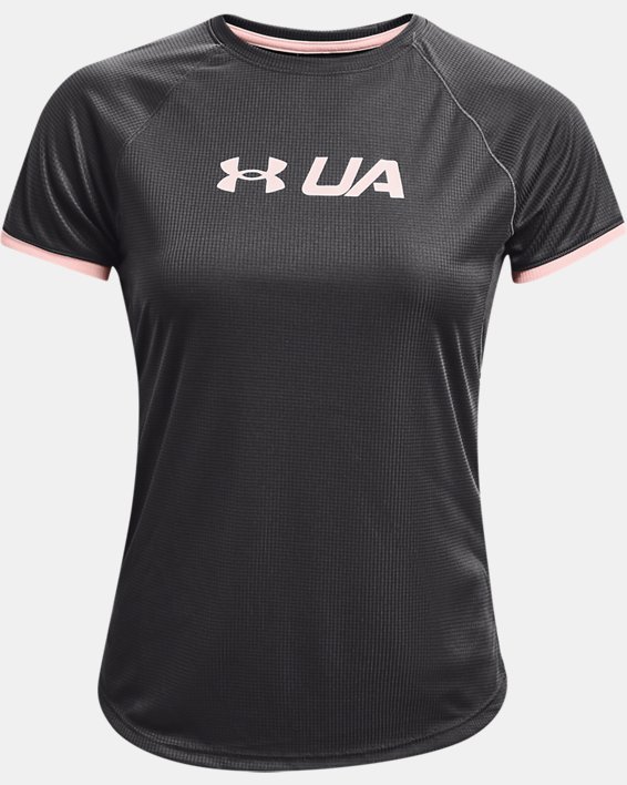 Women's UA Speed Stride Graphic Short Sleeve, Gray, pdpMainDesktop image number 4